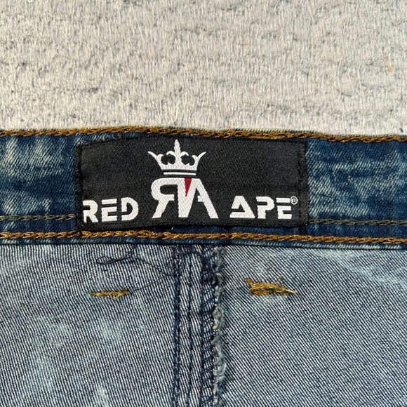 Red Ape Jeans Mens 46x31 Blue Acid Wash Straight Leg Denim Skater Y2K NWT - Picture 6 of 15
